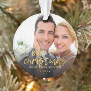Ornamento Nosso Primeiro Natal 2 Foto Casamento