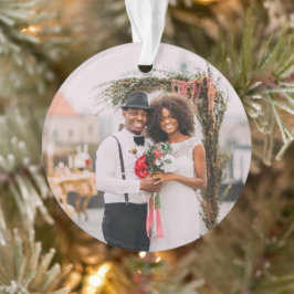 Ornamento Nosso Primeiro Natal Caligrafia Sr e Sra Foto