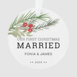 Ornamento Nosso Primeiro Natal Casado com Greenerescência