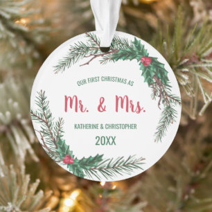 Ornamento Nosso Primeiro Natal Casado   Mistletoe