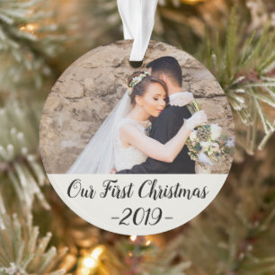 Ornamento Nosso Primeiro Natal Casado Personalizável