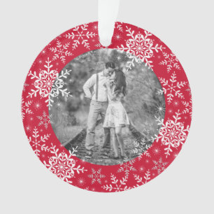 Ornamento Nosso Primeiro Natal Casados Flocos de Neve no Ver