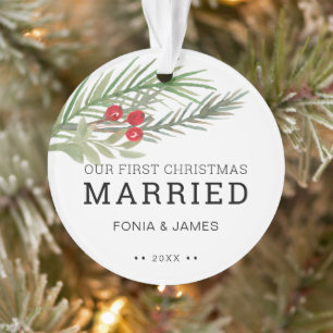 Ornamento Nosso Primeiro Natal Casados Verde