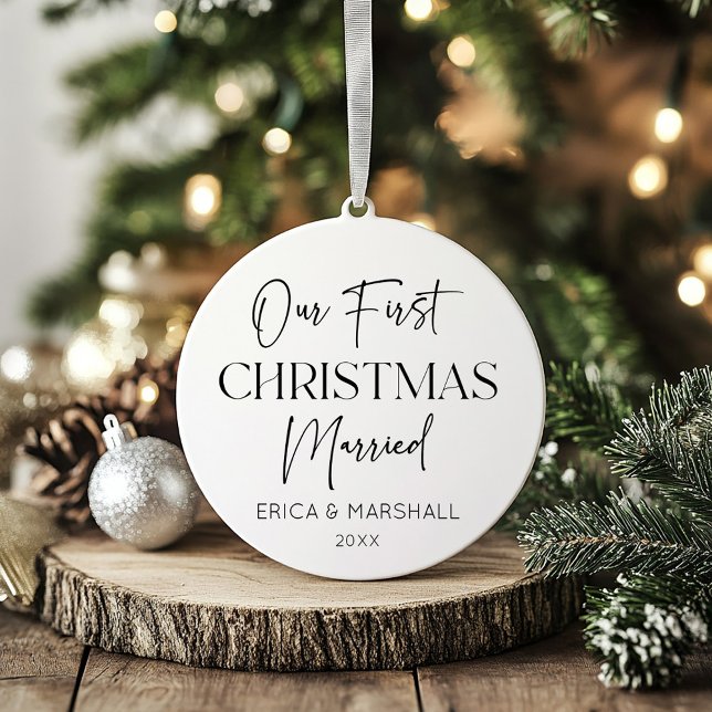 Ornamento Nosso Primeiro Natal Casou Com O Nome Personalizad (Criador carregado)