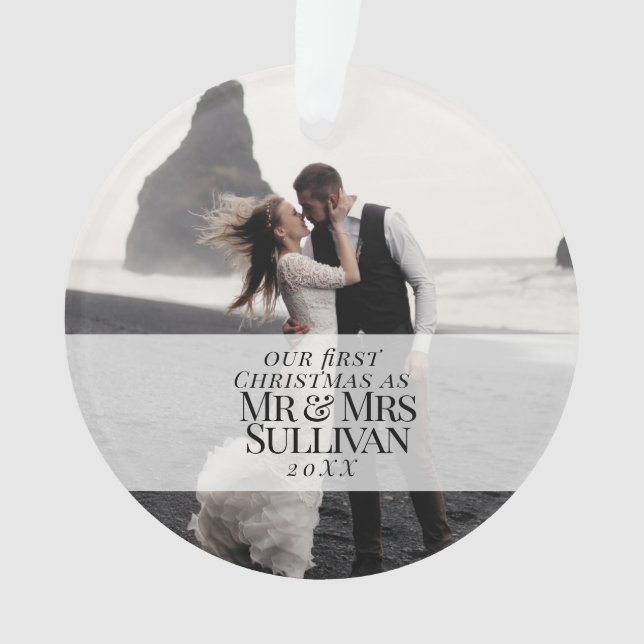 Ornamento Nosso Primeiro Natal Chic sofisticado Natal (Frente)