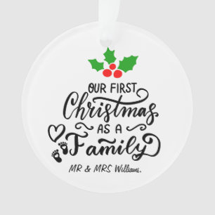 Ornamento Nosso Primeiro Natal como a Mãe e a Família do Pai