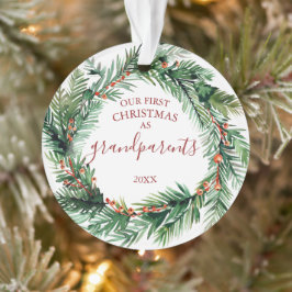 Ornamento Nosso Primeiro Natal Como Avós Coroa de Fotos