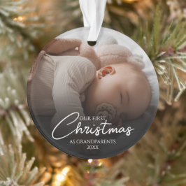 Ornamento Nosso Primeiro Natal Como Avós Foto Elegante