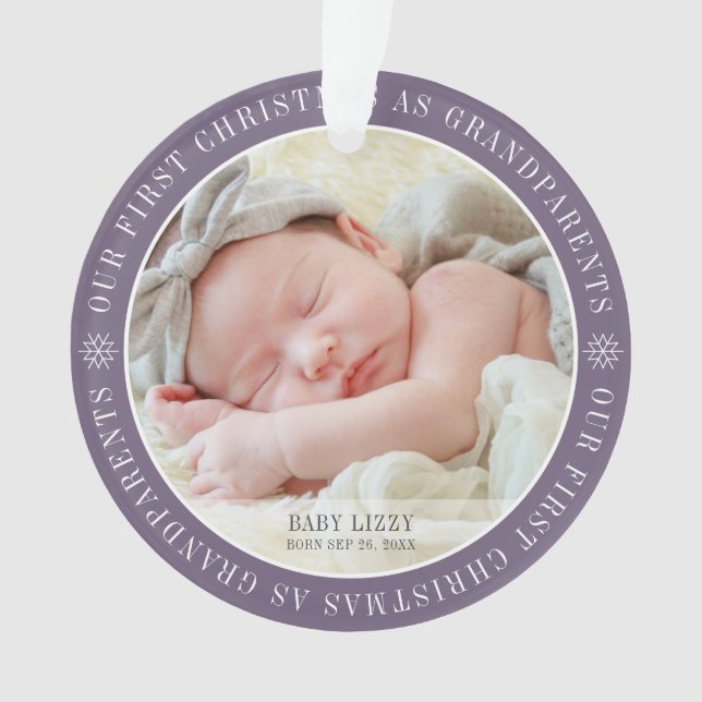 Ornamento Nosso Primeiro Natal Como Avós Foto Moderna (Frente)