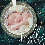 Ornamento Nosso Primeiro Natal Como Avós Foto Moderna<br><div class="desc">Design é simples e clássico. Adicione uma foto do bebê e o nome e ano de nascimento. Adicione uma foto dos avós também. Bom presente para os avós.</div>