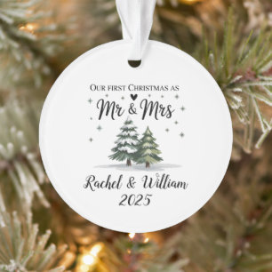 Ornamento Nosso Primeiro Natal como Casal Personalizado 2025