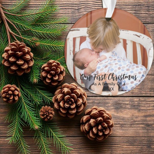 Ornamento Nosso Primeiro Natal Como Família 4 (Criador carregado)