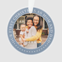 Ornamento Nosso Primeiro Natal Como Mãe E Pai Foto Simples