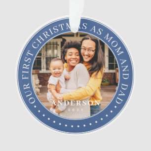Ornamento Nosso Primeiro Natal Como Mãe E Pai Foto Simples