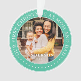 Ornamento Nosso Primeiro Natal Como Mãe E Pai Foto Simples