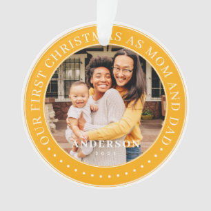 Ornamento Nosso Primeiro Natal Como Mãe E Pai Foto Simples