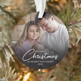 Ornamento Nosso Primeiro Natal Como Mamãe e Papai Foto