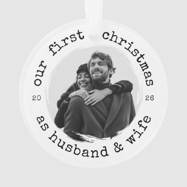 Ornamento Nosso Primeiro Natal como Marido e Esposa - Escrit (Verso)