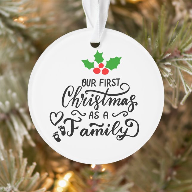 Ornamento Nosso Primeiro Natal Como Natal Familiar (Árvore)