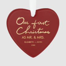 Nosso primeiro Natal como o Sr. & a Sra. coração