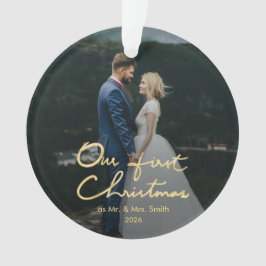 Ornamento Nosso Primeiro Natal como Senhor e Senhora Foto do