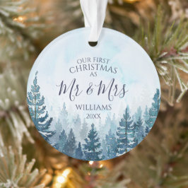Ornamento Nosso Primeiro Natal Como Senhor & Senhora Foto Fl