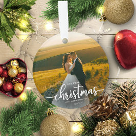 Ornamento Nosso Primeiro Natal Como Sr. E Sra. Elegante Simp