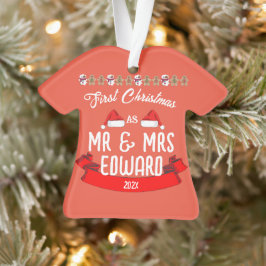 Ornamento Nosso Primeiro Natal como Sr. e Sra. Newlywing