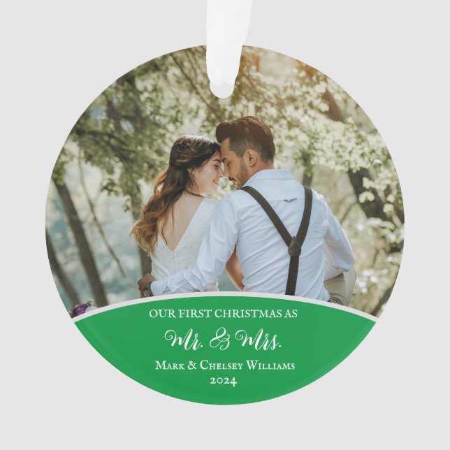 Ornamento Nosso Primeiro Natal Como Sr. E Sra. Ornament (Frente)