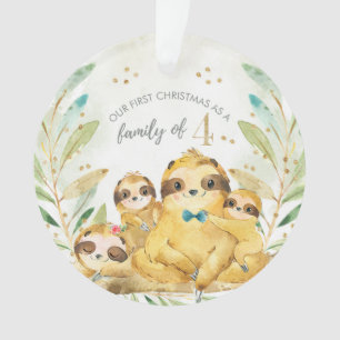 Ornamento Nosso Primeiro Natal Como Uma Família De Quatro Sl