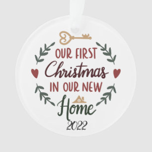 Ornamento Nosso Primeiro Natal em Nossa Nova Casa 2022