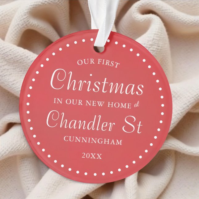 Ornamento Nosso Primeiro Natal em nossa Nova Casa Simples (Criador carregado)