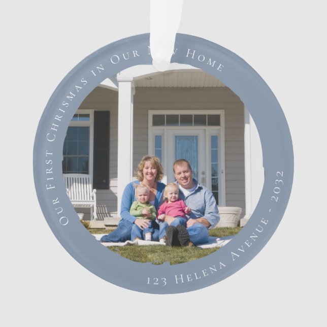 Ornamento Nosso Primeiro Natal em Nossa Nova Foto Home (Frente)