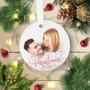 Ornamento Nosso Primeiro Natal Ficado Foto Simples e Elegant