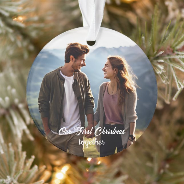 Ornamento Nosso Primeiro Natal Juntos 1 Foto (Árvore)