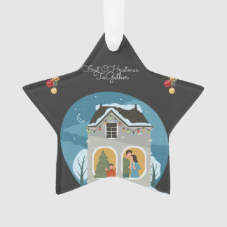 Ornamento Nosso Primeiro Natal Juntos Feriado Familiar