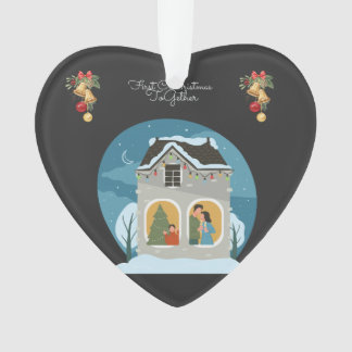 Ornamento Nosso Primeiro Natal Juntos Feriado Familiar