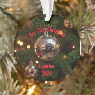 Ornamento Nosso Primeiro Natal Juntos Personalizável