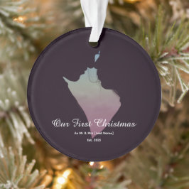 Ornamento Nosso Primeiro Natal Juntos Sr e Sra Silhueta
