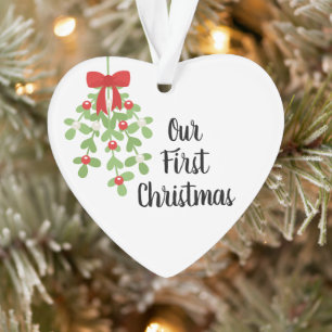 Ornamento Nosso Primeiro Natal Mistura Romântico Natal