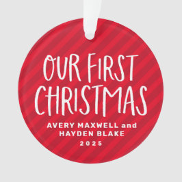 Ornamento Nossos primeiros bebês gêmeos de Natal tiraram fot