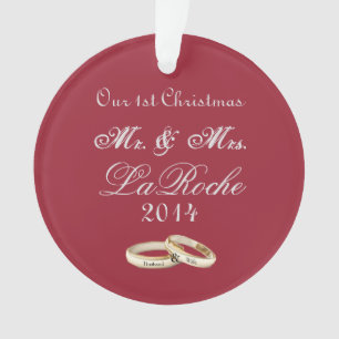 Ornamento Nossos primeiros Sr. do Natal & Sra. Vermelho