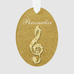 Ornamento Nota Musical Diamantada Glitzy Personalizada
