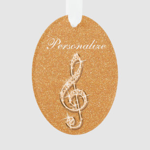 Ornamento Nota Musical Diamantada Glitzy Personalizada