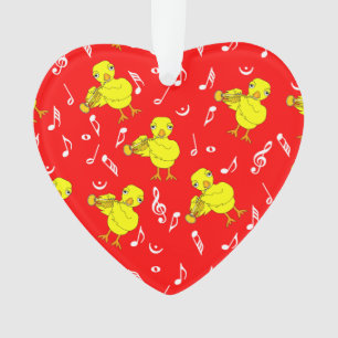 Ornamento Notas de música do Pintinho de trompetes