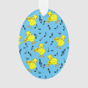 Ornamento Notas de música do Pintinho de trompetes