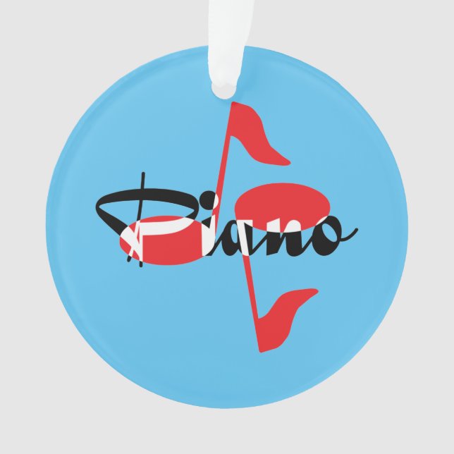 Ornamento Notas Vermelhas Piano (Frente)