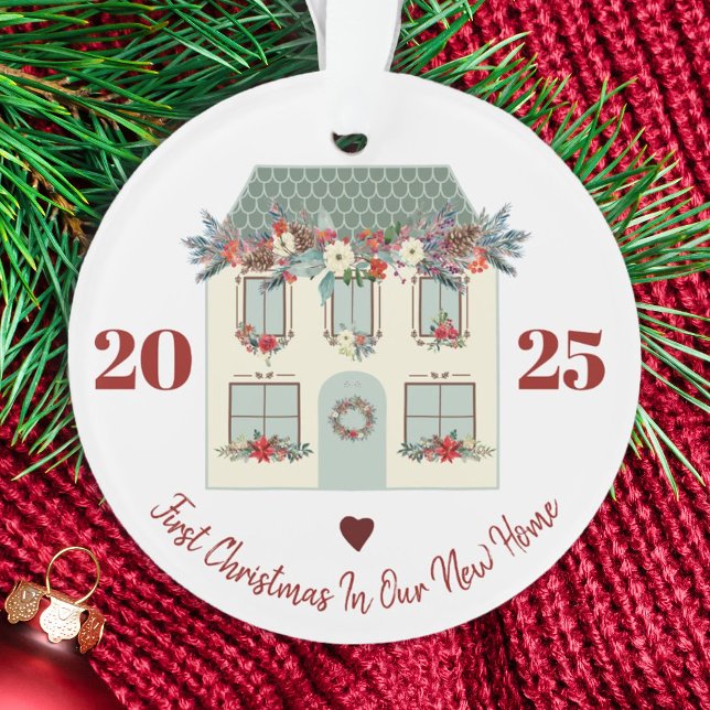 Ornamento Nova casa, primeira casa, família floral rústica e (Criador carregado)