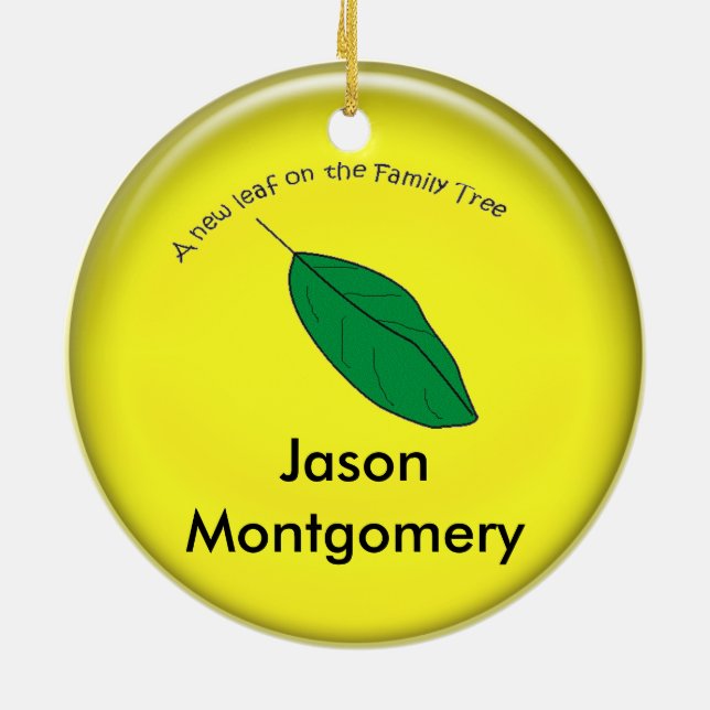 Ornamento - Nova Folha na Árvore Familiar. (Traseira)