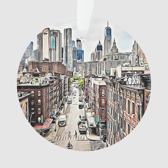 Ornamento Nova Iorque NYC Manhattan Natal (Frente)